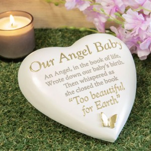 THOUGHTS OF YOU GRAVESIDE HEART PLAQUE OUR ANGEL BABY
